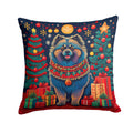 Keeshond Christmas Decorative Throw Pillow 18x18 Indoor Outdoor Accent Cushion, Fabric Cover with Insert for Sofa, Bed, Porch & Living Room