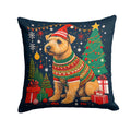 Lakeland Terrier Christmas Decorative Throw Pillow 14x14 Indoor Outdoor Accent Cushion, Fabric Cover with Insert for Sofa, Bed, Porch & Living Room