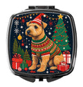 Lakeland Terrier Christmas Compact Mirror Decorative Travel Makeup Mirror for Women Girls Gifts Pocket Makeup Mirror Folding Handheld