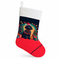 Black  Poodle Christmas Holiday Stocking Double-Sided Print, Polyester Suede,11x18, Made in USA