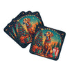 Rhodesian Ridgeback Christmas Foam Coasters Set of 4 Cup Coasters for Indoor Outdoor, Tabletop Protection, Anti Slip, Mouse pad Material