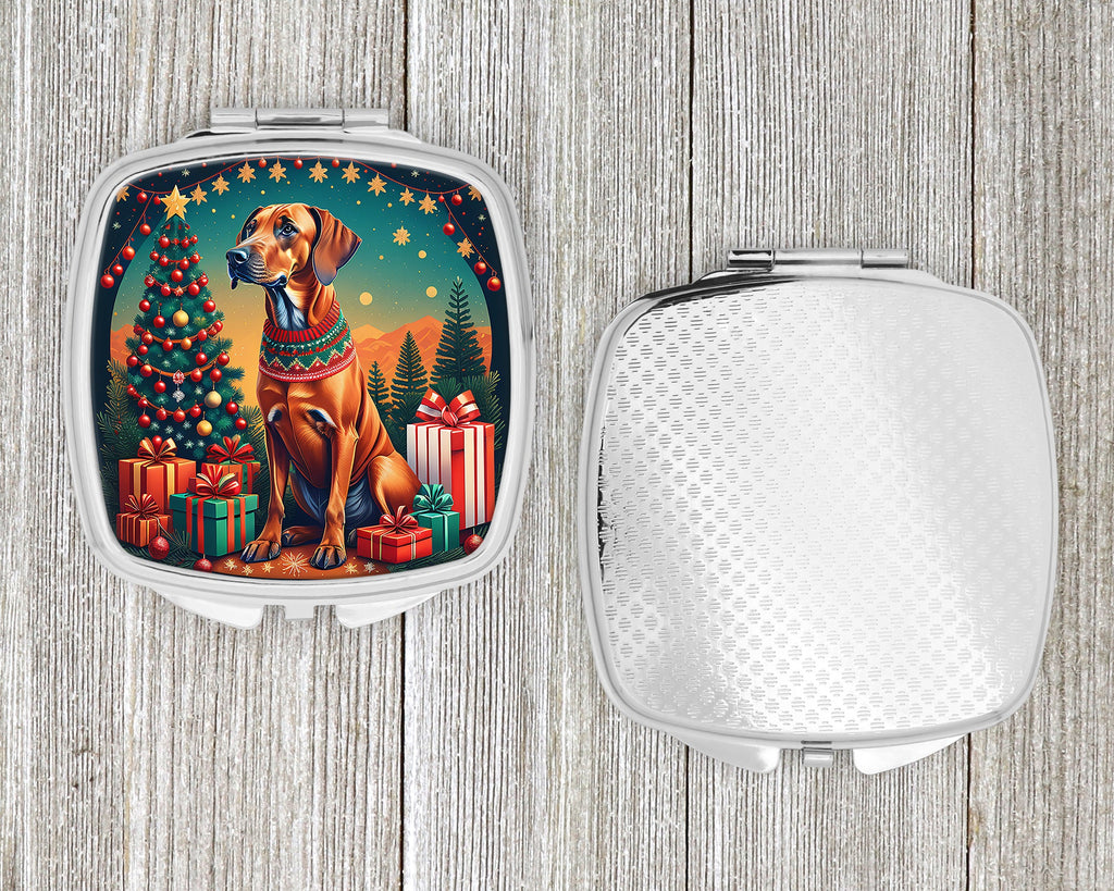 Rhodesian Ridgeback Christmas Compact Mirror Decorative Travel Makeup Mirror for Women Girls Gifts Pocket Makeup Mirror Folding Handheld