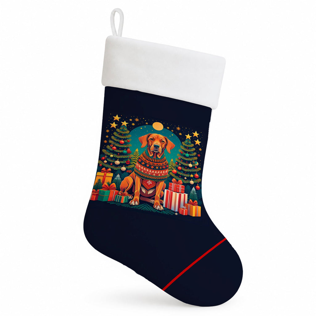 Vizsla Christmas Holiday Stocking Double-Sided Print, Polyester Suede,11x18, Made in USA