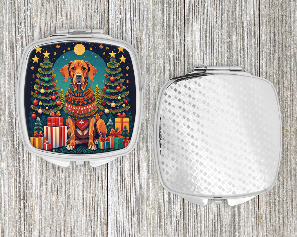 Vizsla Christmas Compact Mirror Decorative Travel Makeup Mirror for Women Girls Gifts Pocket Makeup Mirror Folding Handheld