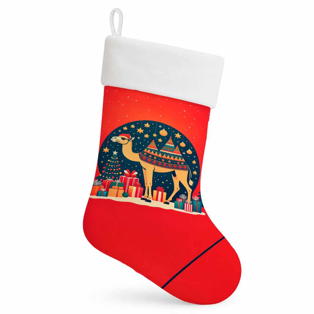 Camel Christmas Holiday Stocking Double-Sided Print, Polyester Suede,11x18, Made in USA