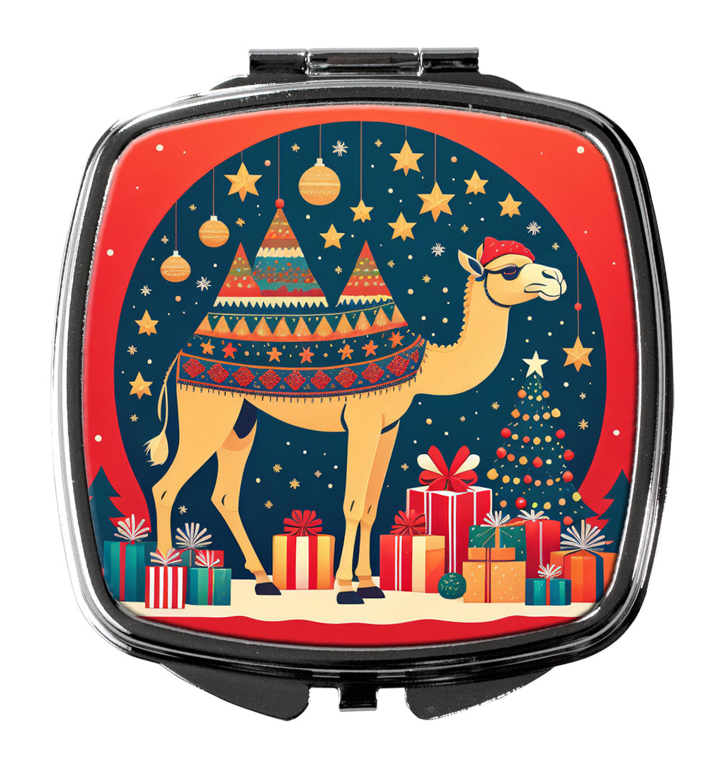 Camel Christmas Compact Mirror Decorative Travel Makeup Mirror for Women Girls Gifts Pocket Makeup Mirror Folding Handheld