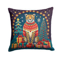 Cheetah Christmas Decorative Throw Pillow 18x18 Indoor Outdoor Accent Cushion, Fabric Cover with Insert for Sofa, Bed, Porch & Living Room