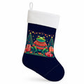 Frog Christmas Holiday Stocking Double-Sided Print, Polyester Suede,11x18, Made in USA