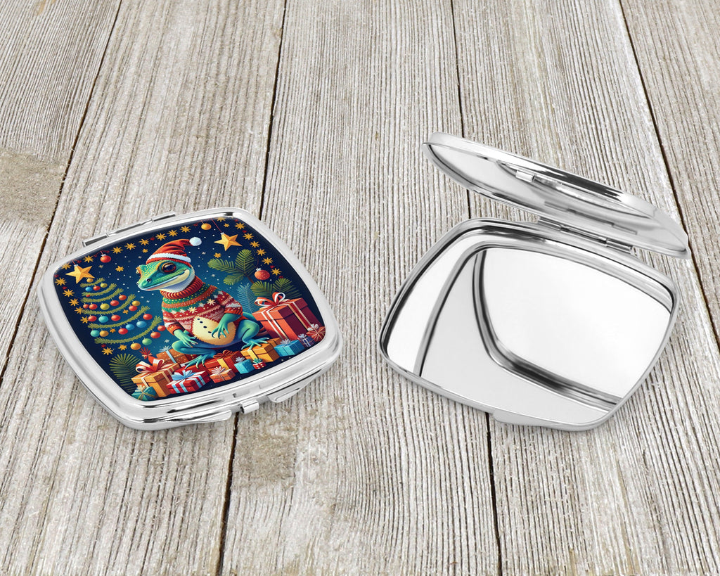 Gecko Christmas Compact Mirror Decorative Travel Makeup Mirror for Women Girls Gifts Pocket Makeup Mirror Folding Handheld