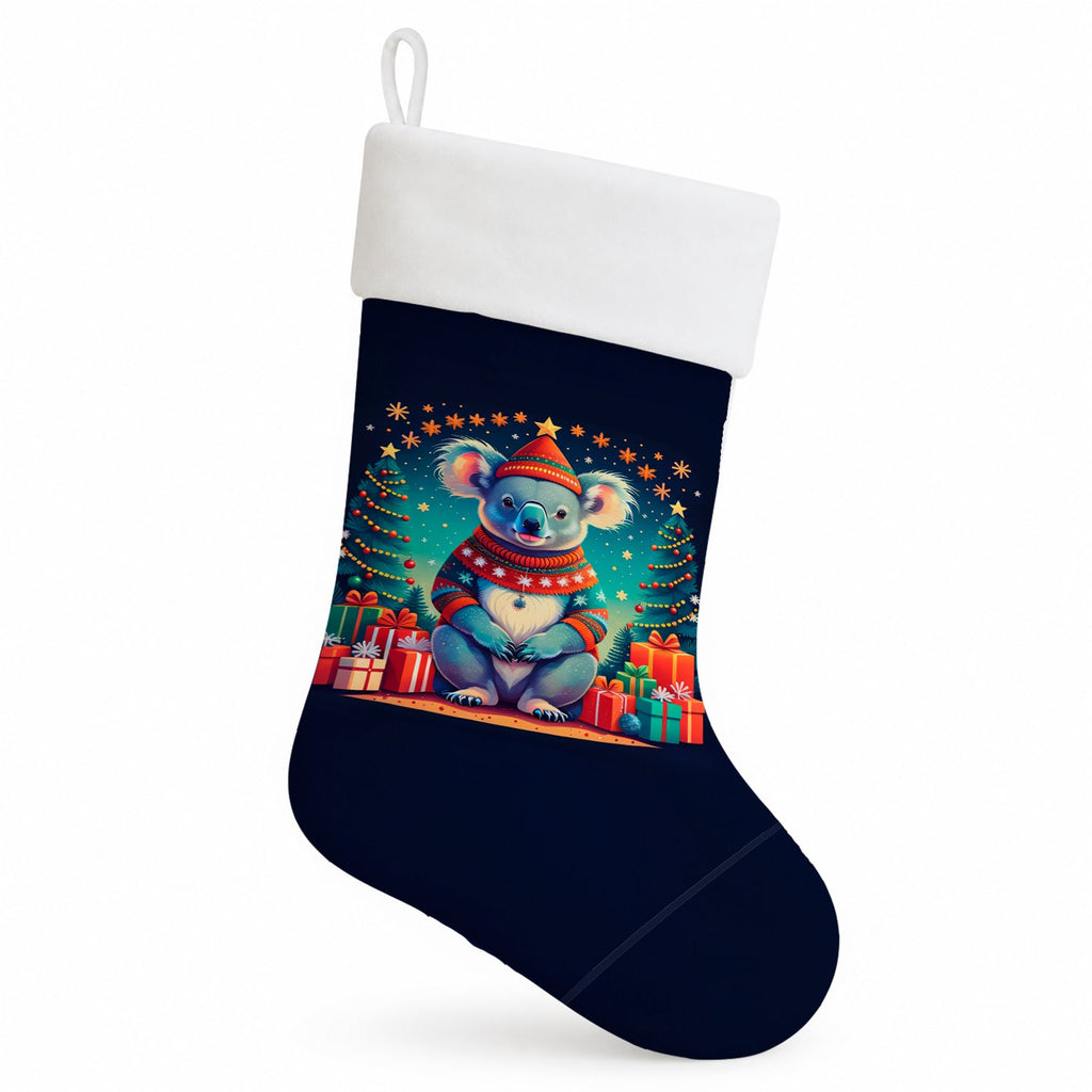 Koala Christmas Holiday Stocking Double-Sided Print, Polyester Suede,11x18, Made in USA
