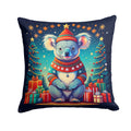 Koala Christmas Decorative Throw Pillow 14x14 Indoor Outdoor Accent Cushion, Fabric Cover with Insert for Sofa, Bed, Porch & Living Room