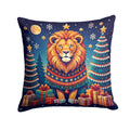 Lion Christmas Decorative Throw Pillow 18x18 Indoor Outdoor Accent Cushion, Fabric Cover with Insert for Sofa, Bed, Porch & Living Room