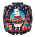 Llama Christmas Compact Mirror Decorative Travel Makeup Mirror for Women Girls Gifts Pocket Makeup Mirror Folding Handheld