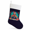 Monkey Christmas Holiday Stocking Double-Sided Print, Polyester Suede,11x18, Made in USA