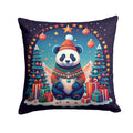 Panda Christmas Decorative Throw Pillow 14x14 Indoor Outdoor Accent Cushion, Fabric Cover with Insert for Sofa, Bed, Porch & Living Room