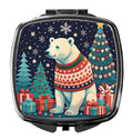 Polar Bear Christmas Compact Mirror Decorative Travel Makeup Mirror for Women Girls Gifts Pocket Makeup Mirror Folding Handheld