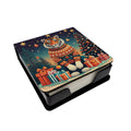 Tiger Christmas PU Leather Note Paper Holder with Artist-Designed Cover, Desk Accessory, Office Gift
