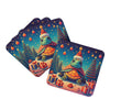 Turtle Christmas Foam Coasters Set of 4 Cup Coasters for Indoor Outdoor, Tabletop Protection, Anti Slip, Mouse pad Material