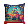 Turtle Christmas Decorative Throw Pillow 18x18 Indoor Outdoor Accent Cushion, Fabric Cover with Insert for Sofa, Bed, Porch & Living Room