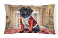 Affenpinscher Christmas Decorative Throw Pillow 12x16 Indoor Outdoor Accent Cushion, Fabric Cover with Insert for Sofa, Bed, Porch & Living Room
