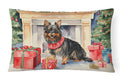 Australian Terrier Christmas Decorative Throw Pillow 12x16 Indoor Outdoor Accent Cushion, Fabric Cover with Insert for Sofa, Bed, Porch & Living Room