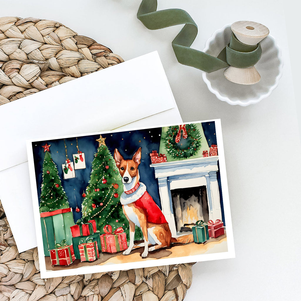 Basenji Christmas Greeting Cards Pack of 8 Blank Cards with Envelopes Whimsical A7 Size 5x7