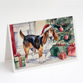 Basset Hound Christmas Greeting Cards Pack of 8 Blank Cards with Envelopes Whimsical A7 Size 5x7