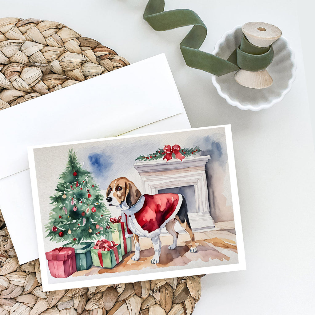 Beagle Christmas Greeting Cards Pack of 8 Blank Cards with Envelopes Whimsical A7 Size 5x7
