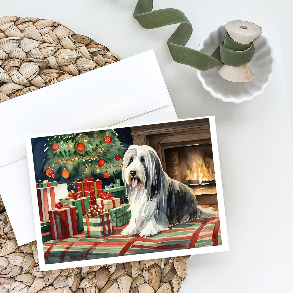 Bearded Collie Christmas Greeting Cards Pack of 8 Blank Cards with Envelopes Whimsical A7 Size 5x7