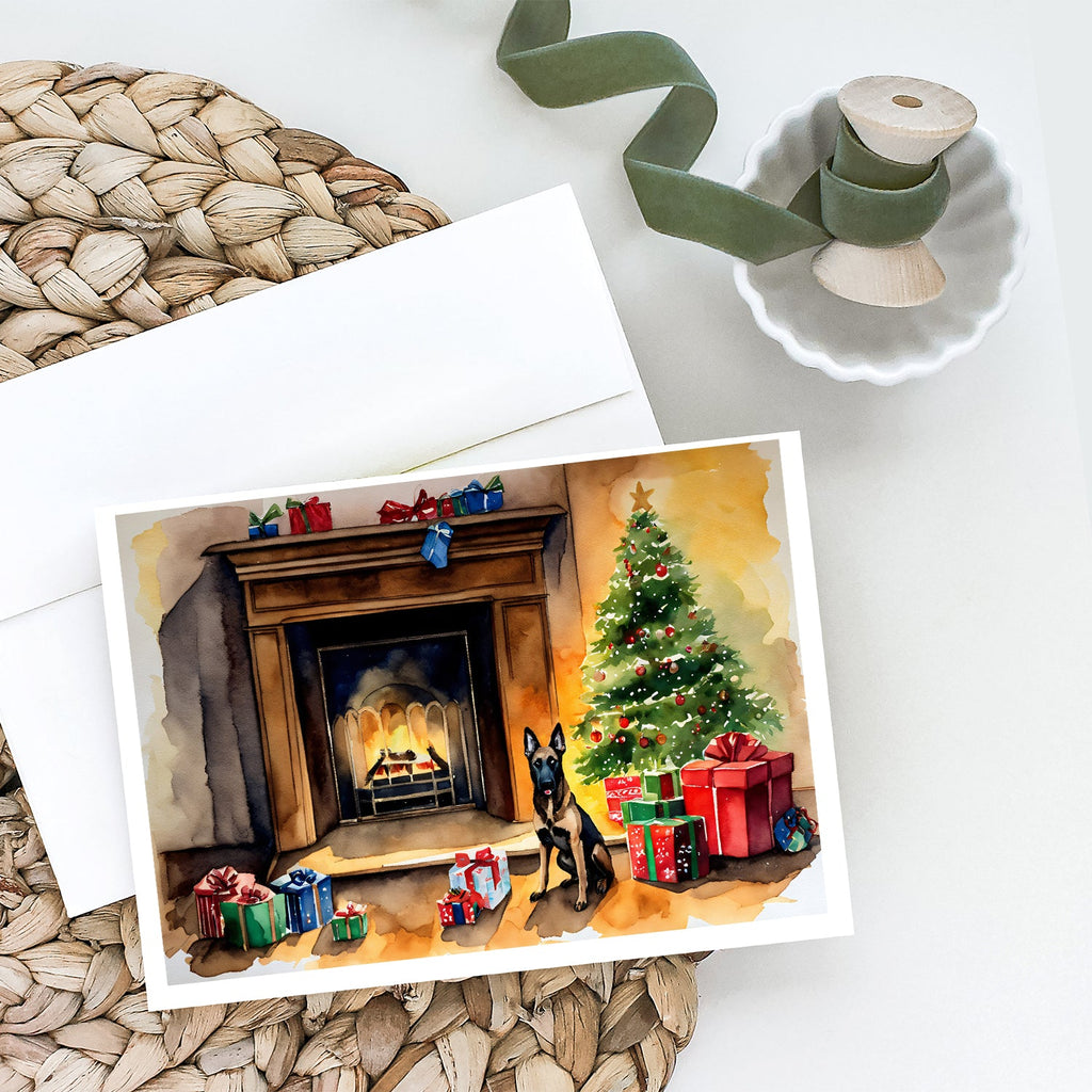 Belgian Malinois Christmas Greeting Cards Pack of 8 Blank Cards with Envelopes Whimsical A7 Size 5x7