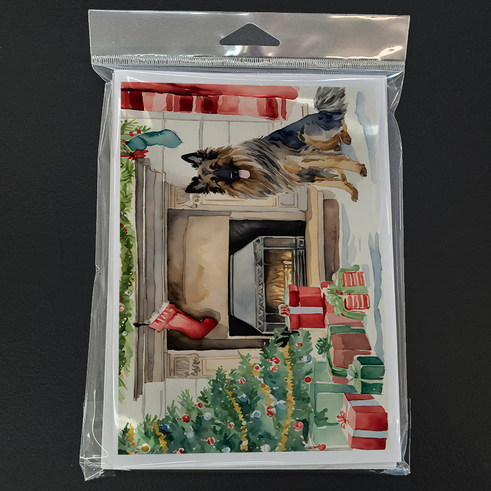 Belgian Tervuren Christmas Greeting Cards Pack of 8 Blank Cards with Envelopes Whimsical A7 Size 5x7