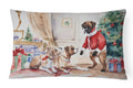 Fawn Boxer Christmas Decorative Throw Pillow 12x16 Indoor Outdoor Accent Cushion, Fabric Cover with Insert for Sofa, Bed, Porch & Living Room