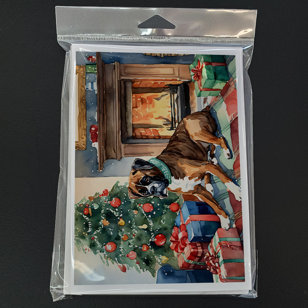 Fawn Boxer Christmas Greeting Cards Pack of 8 Blank Cards with Envelopes Whimsical A7 Size 5x7
