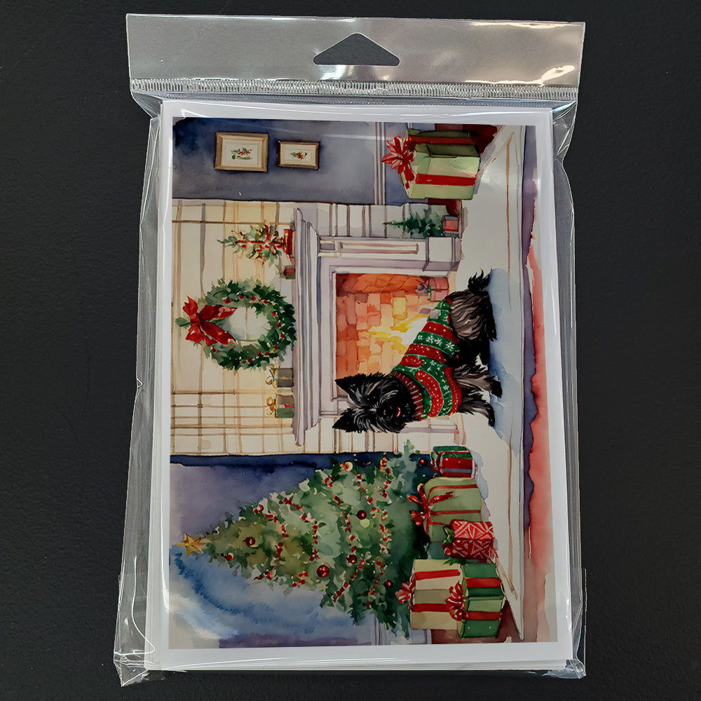 Cairn Terrier Christmas Greeting Cards Pack of 8 Blank Cards with Envelopes Whimsical A7 Size 5x7