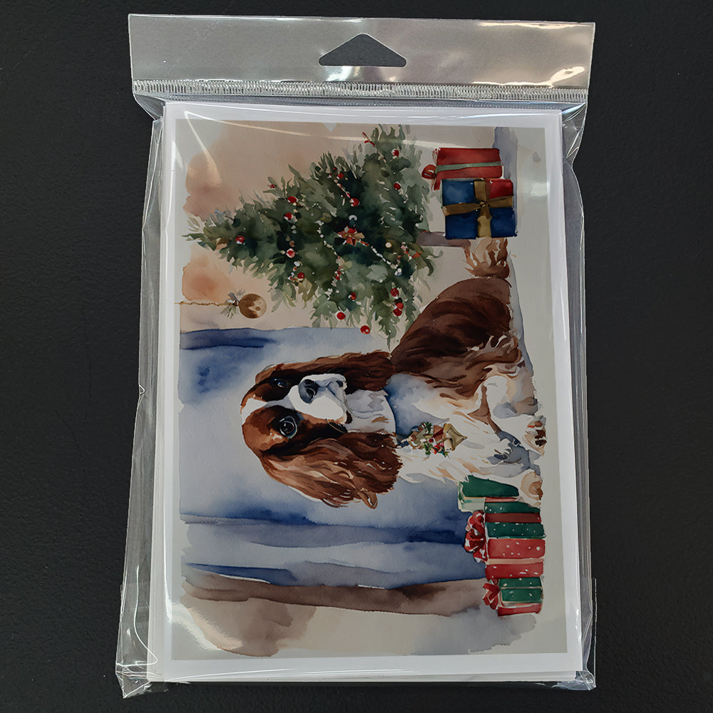 Cavalier Spaniel Christmas Greeting Cards Pack of 8 Blank Cards with Envelopes Whimsical A7 Size 5x7