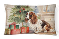 Cavalier Spaniel Christmas Decorative Throw Pillow 12x16 Indoor Outdoor Accent Cushion, Fabric Cover with Insert for Sofa, Bed, Porch & Living Room