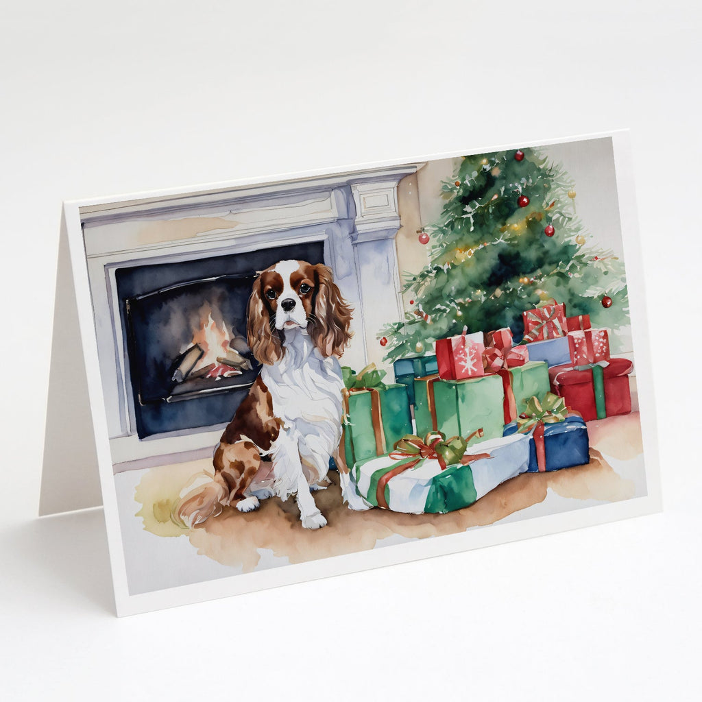 Cavalier Spaniel Christmas Greeting Cards Pack of 8 Blank Cards with Envelopes Whimsical A7 Size 5x7