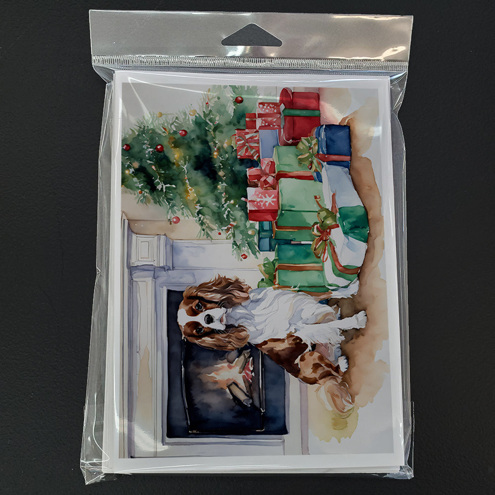 Cavalier Spaniel Christmas Greeting Cards Pack of 8 Blank Cards with Envelopes Whimsical A7 Size 5x7