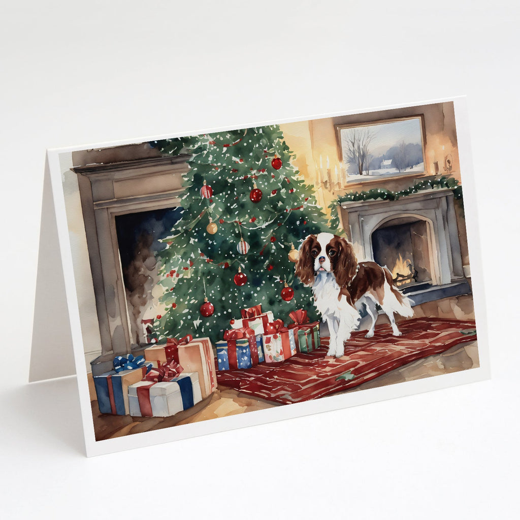 Cavalier Spaniel Christmas Greeting Cards Pack of 8 Blank Cards with Envelopes Whimsical A7 Size 5x7