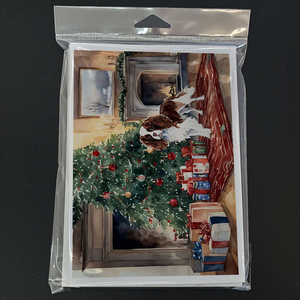 Cavalier Spaniel Christmas Greeting Cards Pack of 8 Blank Cards with Envelopes Whimsical A7 Size 5x7