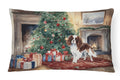 Cavalier Spaniel Christmas Decorative Throw Pillow 12x16 Indoor Outdoor Accent Cushion, Fabric Cover with Insert for Sofa, Bed, Porch & Living Room