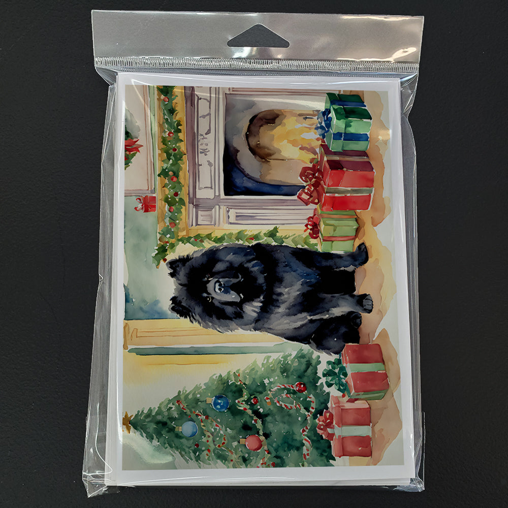 Black Chow Chow Christmas Greeting Cards Pack of 8 Blank Cards with Envelopes Whimsical A7 Size 5x7