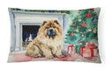 Chow Chow Christmas Decorative Throw Pillow 12x16 Indoor Outdoor Accent Cushion, Fabric Cover with Insert for Sofa, Bed, Porch & Living Room
