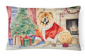 Chow Chow Christmas Decorative Throw Pillow 12x16 Indoor Outdoor Accent Cushion, Fabric Cover with Insert for Sofa, Bed, Porch & Living Room