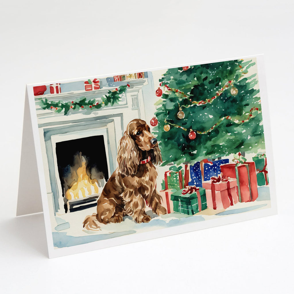 Cocker Spaniel Christmas Greeting Cards Pack of 8 Blank Cards with Envelopes Whimsical A7 Size 5x7
