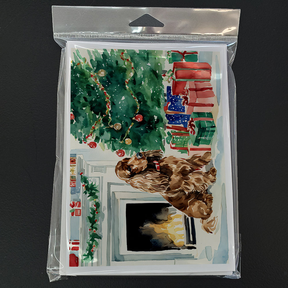 Cocker Spaniel Christmas Greeting Cards Pack of 8 Blank Cards with Envelopes Whimsical A7 Size 5x7