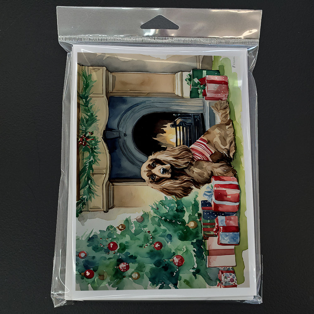 Cocker Spaniel Christmas Greeting Cards Pack of 8 Blank Cards with Envelopes Whimsical A7 Size 5x7