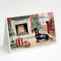 Black and Tan Dachshund Christmas Greeting Cards Pack of 8 Blank Cards with Envelopes Whimsical A7 Size 5x7