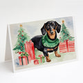 Black and Tan Dachshund Christmas Greeting Cards Pack of 8 Blank Cards with Envelopes Whimsical A7 Size 5x7