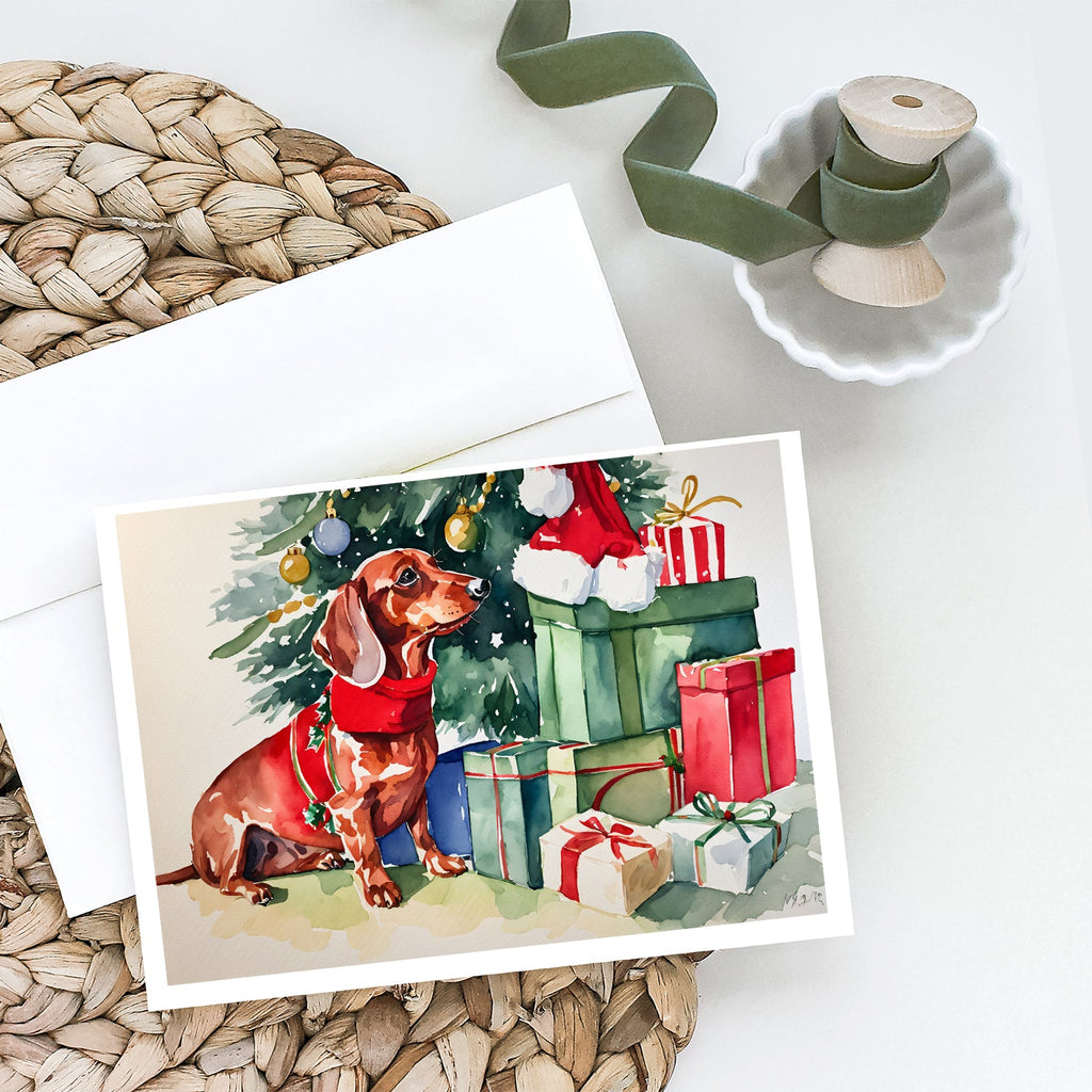 Dachshund Christmas Greeting Cards Pack of 8 Blank Cards with Envelopes Whimsical A7 Size 5x7